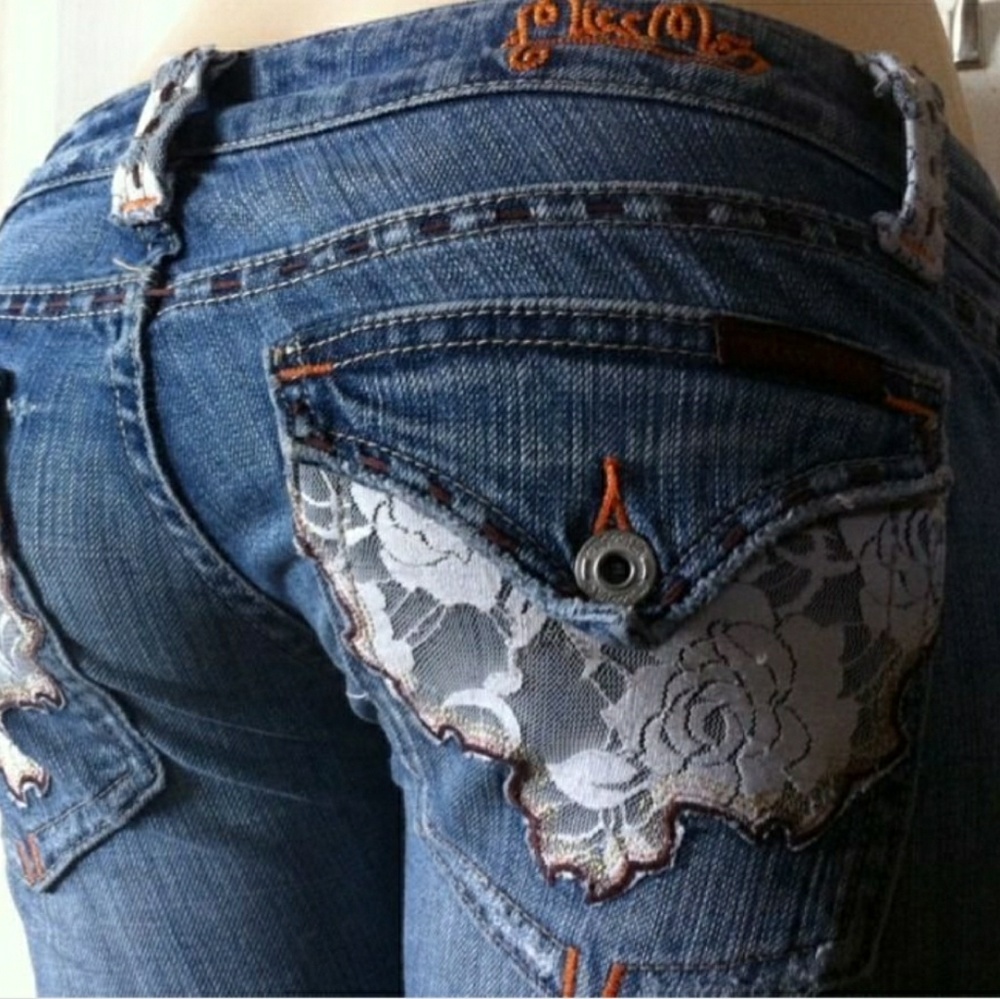 RARE Miss Me lace picmet boot cut jeans sz 28